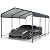 SUNBURY Carport 10 x 15 ft Heavy Duty Metal Carport Canopy with Galvanized Steel Roof, Outdoor Garage Car Shelter Shade for Car, Truck and Boats, Grey