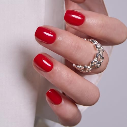 Image of CurvLife Extra Short Square Press On Nails, Scarlet Muse, Soft Gel