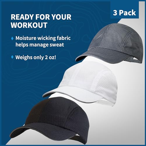 Image of TrailHeads Race Day Men's Running Hat - Lightweight, Quick Dry Mesh Cap with Reflective Accents & Sweatband - Performance Cap