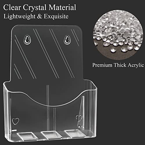 Yarlung 2 Pack Acrylic Brochure Holder, 8.5 X 11 Inches Clear Booklet Display Stand For Desk Or Wall Mount, Plastic Countertop Organizer For Menu, Pamphlet, Literature, Document, Magazine, Journals #TOP3