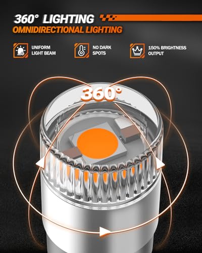Image of SEALIGHT 194 LED Light Bulbs Amber ＆ Yellow, W5W 168 2825 T10 Car Interior Light Bulb Replacement for License Plate Light, Dome Light, Map Light, Courtesy Light, Pack of 6