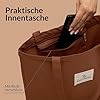 Emma Jonasson Jutebeutel mit Reißverschluss und Innentasche - Stilvoller Shopper Damen - Einkaufstasche mit langem Henkel - Perfekte Tasche als Tote bag, Schultertasche, Stofftasche groß braun #1