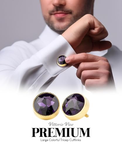 Mancuernillas grandes y coloridas con piedra tricep miniatura 2