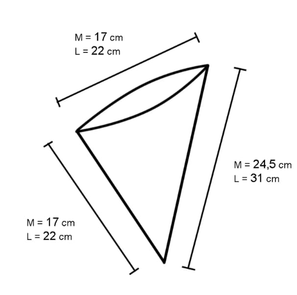 Coni per Fritto in Carta Paglia, 17,5x25 cm e 22x31 cm, con Carta Assorbente Interna (250 gr - 22 x 31)
