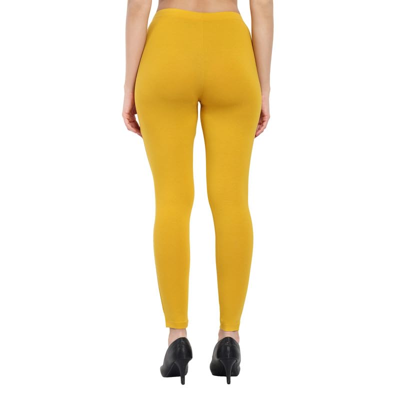 Image of ONE SKY Women Full Length Leggings | Cotton Modal Spandex Blend | High Waist Stretchable & Bio-Washed Fabric | Colour-Lock Technology | Comfortable Leggings for Women