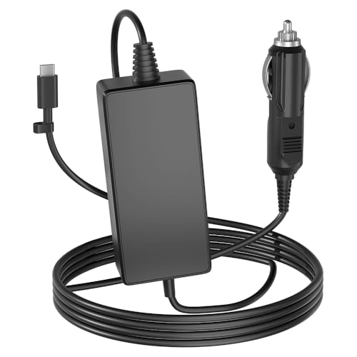 SLRIOYS Car Charger USB C 100W 12V Compatible with Lenovo/HP/Dell/Acer/Asus/MacBook/Samsung/MSI/LG Surface Pro 11 10 9 8 7+ Google Chromebook Laptop iPad ROG Ally Legion Go other Type-C Devices