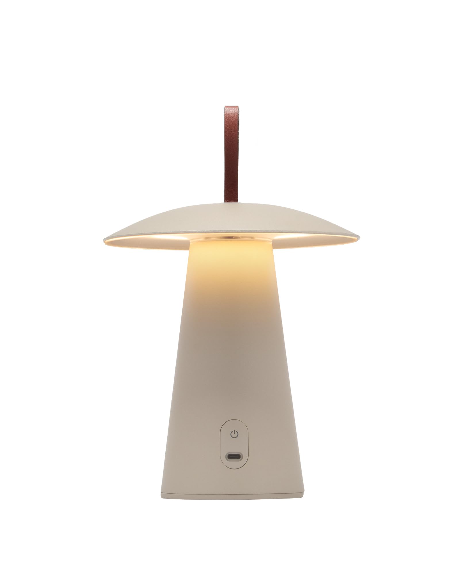 LUUK Studio Lámpara de Mesa LED Forma de Seta Inalámbrica, Recargable con Batería de Hasta 120h de Autonomía, USB-C, IP54, Lámpara Decorativa Moderna para Interior, Dormitorio, Exterior, Beige