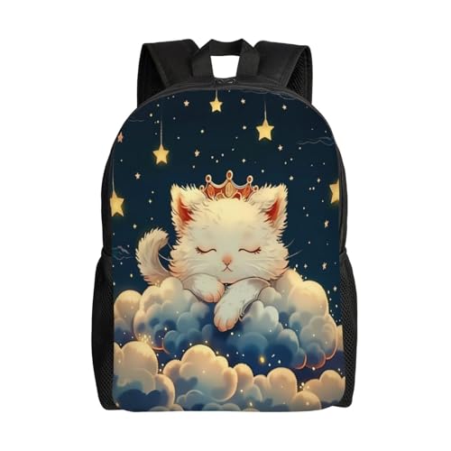 Comfort Fit Unisex Cat Cloud Stars Backpack Durable for Daily Commute & Travel Adventures 16 Inch