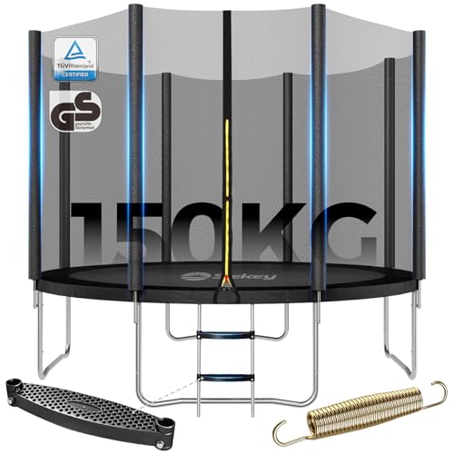 Sekey Trampolin Outdoor Ø 244/305/366 cm - TÜV Rheinland GS-Zertifiziert, Kindertrampolin Gartentrampolin mit Rutschfester...