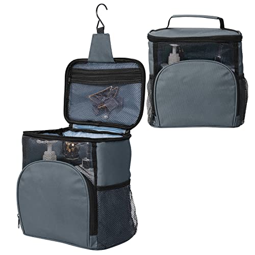 Kitinjoy Shower Caddy Portable, Shower Caddy Dorm/College, Shower Bag, Large Capacity, Quick Dry, With Metal Hook, Travel Mesh Shower Caddy Bag, Gym Room Essentials For Girls Boys (Light Grey) #TOP11