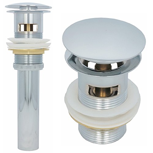 bonde de lavabo avec trop plein push open universelle Ensemble vasque accessoires de salle de bain de vidage lavabo bonde de vidage bonde pop up en chrome Cover