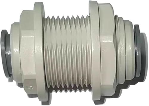 Accesorios de tubo OD de copolímero de acetal, conector de mamparo, empuje para conectar piezas del sistema de filtro de agua RO (paquete de 5)