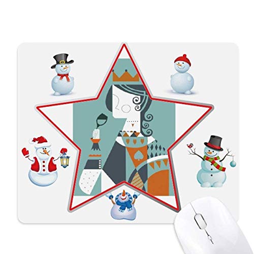 Tapis de souris motif Q Noël glisse fluide pour capteur optique