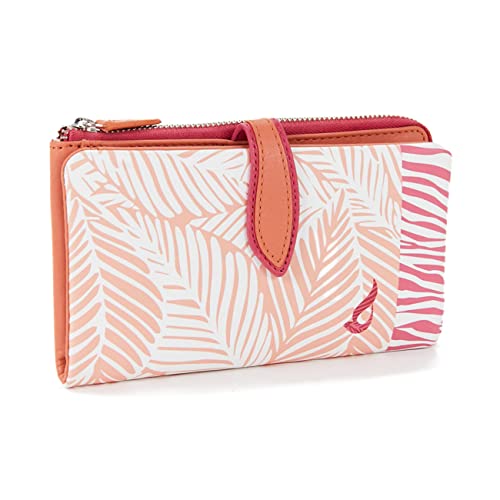 Abbacino Große Geldbörse aus Leder mit tropischem Druck, orange,...