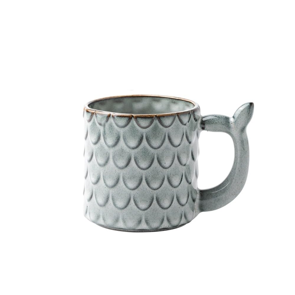 Tasse à café poissons relief en céramique pour illuminer vos matins au salon