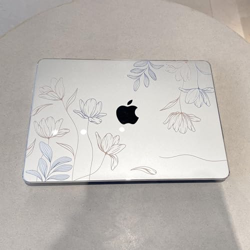 Image of MEEgoodo Case for M5 MacBook Pro 16 inch Case 2026 2024 2023 2021 with M5 M4 M3 M2 M1 Pro /Max Chip, Fit Model A3429 /A3428 /A3403 /A3186 /A2991 /A2780 /A2485, Engraving Floral