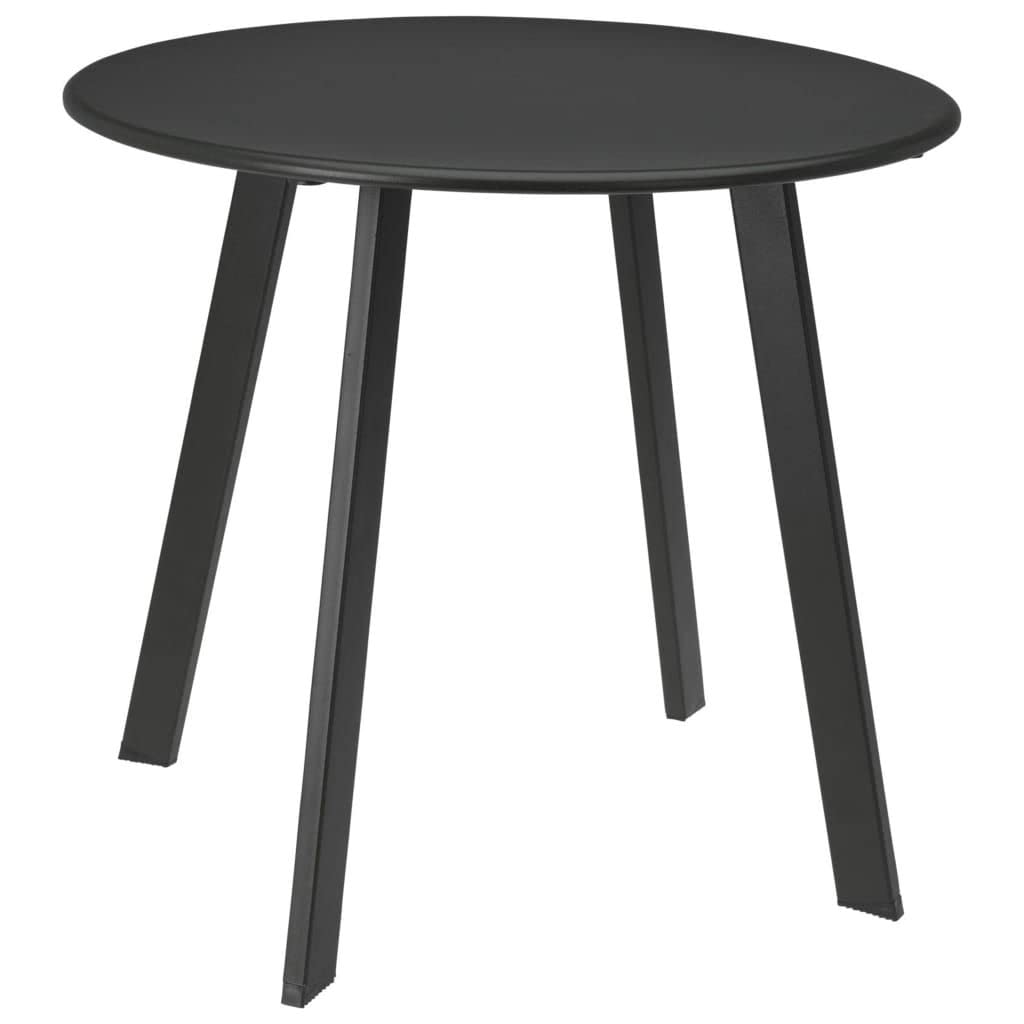 Carousel Home 50cm Grey Metal Outdoor Coffee Table Garden Side Table | Patio Table Round Garden Table
