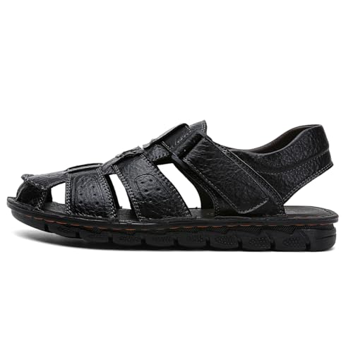 Men's Summer Handmade Leather Sandal Sport Sandals Closed Toe Outdoor Beach Shoes3