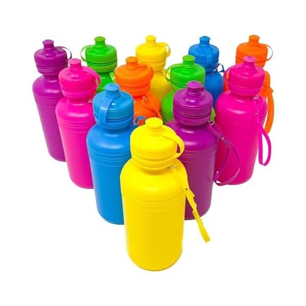 Podzly Pack of 144 Neon Bright Colors Plastic Water Bottles - Fun for Every Occasion, Party Favor, Personalized Sports Bottle - Trendy Beach Companion, Ultimate Summer Actvities Present for Kids - Image 4