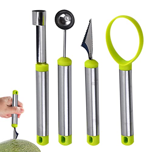 Melão | Melon Baller Scoop Set Com Aço Inoxidável - Cortador removedor sementes para colher frutas f