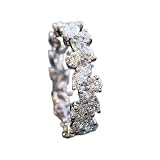Romantic Bridal Wedding Rings Shiny Marquise Round Crystal Zirconia Irregular Band Delicate Ring Trendy Jewelry for Women, white, 7