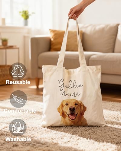 Image of Aesthetic Canvas Tote Bag for Women with Magnetic Buckle and Zipper Inner Pocket