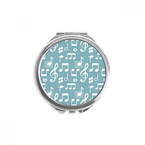 Miroir de maquillage de poche bleu notes de musique pour sac à main