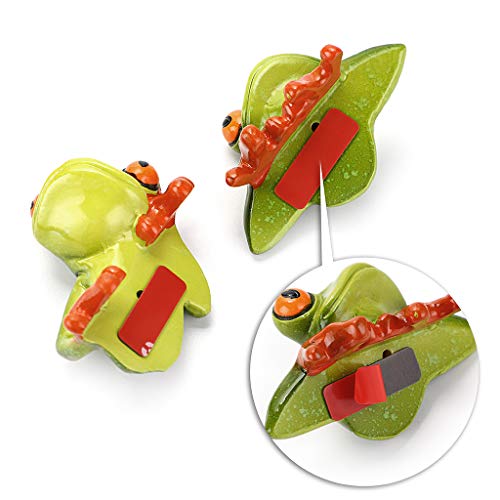 Juxyes Set Of 2 Resin Creative 3D Craft Frog Figurine Computer Monitor Decor, Personalized Animal Collectible Figurines Mascot Frog Resin Crafts For Home Office Decoration #TOP2