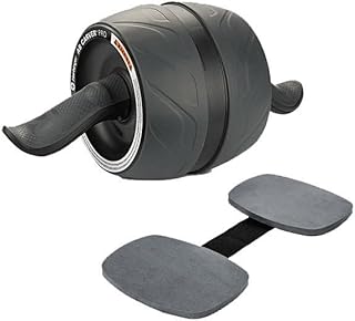 Harbinger Ab Carver Pro Rodillo Abdominal Ancho- Estabilidad para entrenamientos de core, motor cinético interior y empuñaduras ergonómicas, incluye rodillera de espuma,Talla Única,Negro