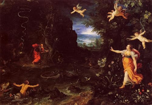 Toile décor art mural Circé et Ulises Brueghel abstrait