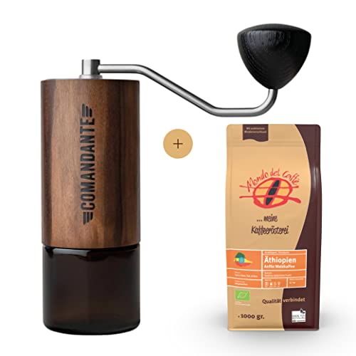 Comandante Handmühle C40 MK4 Nitro Blade Liquid Amber - Aktionspaket mit 500 gr. Filterkaffee von Mondo del Caffè Cover