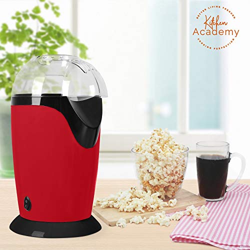 Kitchen Academy Hot Air Popcorn Popper, No Oil Popcorn Maker with Measuring Cup