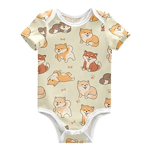 Image of Baby Bodysuits Cute Cats Short Sleeve Cotton Baby Suits for Boys Girls 0-24 Months
