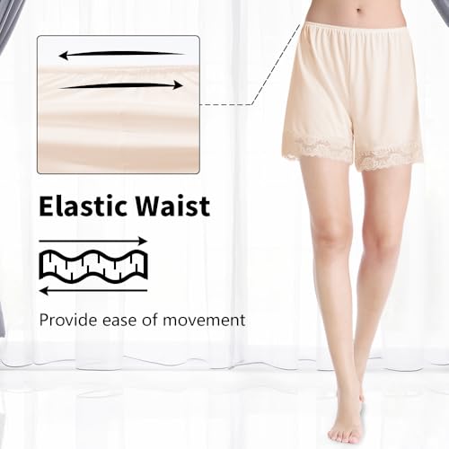 Image of MANCYFIT Pettipants for Women Half Slip Culotte Shorts Split Skirt Lace Snip 4 inch Inseam