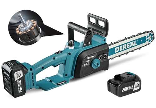 Brushless 12-Inch Electric Chainsaw Cordless,4.0Ah Battery Chain Saw 20V battery operated Portable Compact Saw Handheld for Wood Cutting Upgraded Brushless Motor