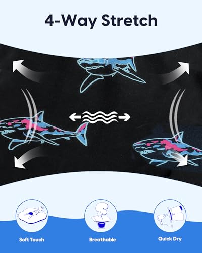 Image of maamgic Boys Swim Trunks with Compression Liner Quick Dry Swim Shorts Anti-Chafe Boy Bathing Suit