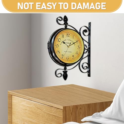 Horloge rétro double face rotative à 360 degrés lisible sous tous les angles