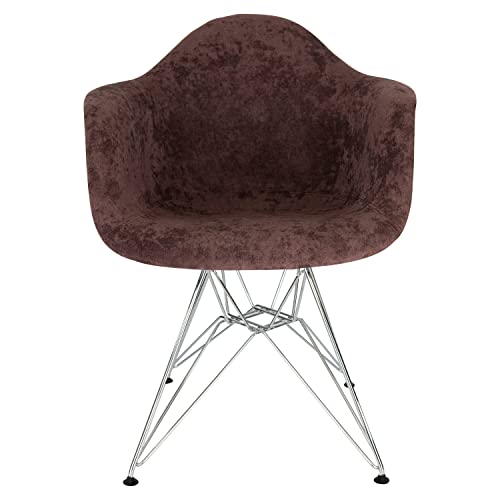 Sillón moderno base Eiffel terciopelo verde menta miniatura 3
