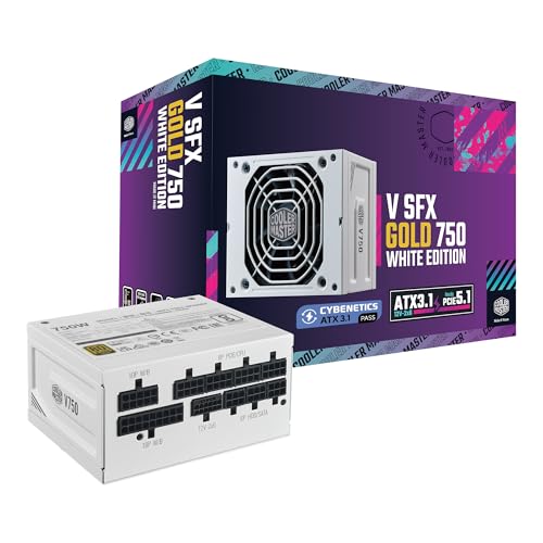 Image of Cooler Master V750 SFX Gold ITX SFF Power Supply, PCIe 5.1 Ready White