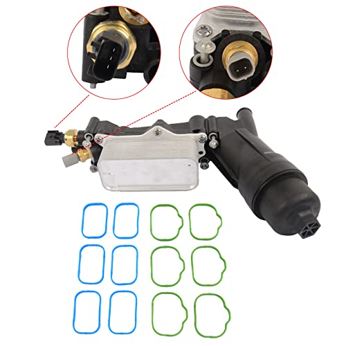 5184294Ae Engine Oil Cooler Oil Filter Housing Assembly Replacement For 2011-2013 Chrysler Jeep Grand Cherokee Dodge Charger Durango 3.6L V6 5184304Ad Geluoxi #TOP5