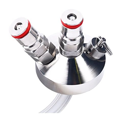 YaeBrew Mini Beer Wine Drink Keg Tap with Beer Line Tube – Stainless Steel Beverage Beer Dispenser CO2 Top for 2L, 3.5L, 5L Growler - Homebrew Spear Craft Growler Tools Beer Wine Tool Cover