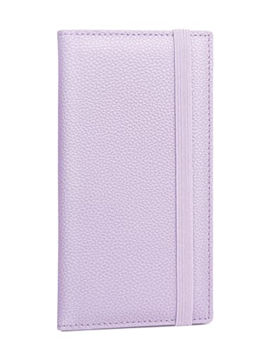 Image of Yarnic Checkbook Cover for Personal Checkbook Holder with Pen Holder | Check Book Covers & Built-in Clear Plastic Divider for Duplicate Checks (Lavender)