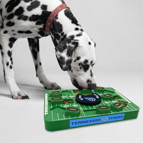 Image of Pets First NFL Tennessee Titans Large Puzzle Toy for Dogs, Slow Feeder Board for Pets, New Bigger Size, Interactive Doggie Treat Toy