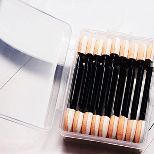 Eyeshadow Applicators, 50Pcs Dual Sides Eye Shadow Sponge Applicators With Container Eyeshadow Brushes Makeup Brush #TOP5