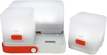 LuminAID Trio Solar Cube LED Lanterns with Phone Charger, Water Resistant | Multiple Brightness Settings, Camping, Hiking & Travel, Emergency Light for Power Outages, Hurricane, Survival Kits