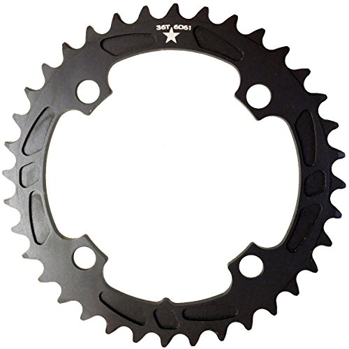 USAmade 104mm BCD 4-Bolt SHARKTOOTH Narrow Wide Mountain Chainring- Aircraft Aluminum Alloy- Made in USA- New (36T)