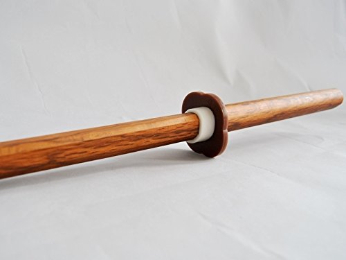 BAY® Bokken Roteiche ca 100 cm Holzschwert Schwert Holz Spitzenqualität Eiche Rot mit Tsuba
