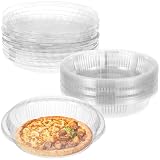KKONHII 30 PCS Plastic Disposable Pie Containers 9.5” Clear Flan Container with Lid Round Pie Keepers Dessert Food Storage Box for Pizza Salad Doughnut Fruit Takeout Packaging & Baking Meal Prep