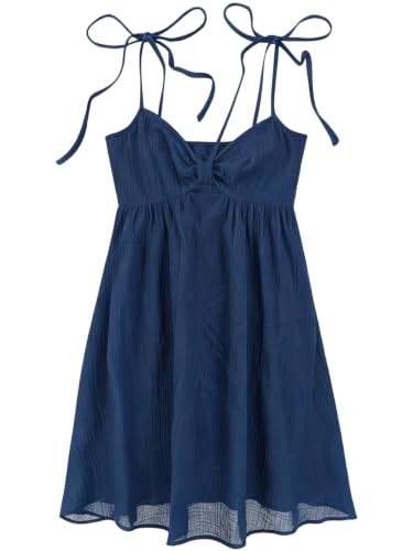 Image of SOLY HUX Women's Summer Mini Sun Dress Cami Tie Shoulder Babydoll Dresses