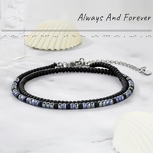 Image of Btysun Inspirational Morse Code Bracelets for Women Men Teen Girl Gifts Best Friend Birthday Gifts for Him Her Adjustable Layered Secret Message Sister Bff Girfriend Sister Christmas Jewelry